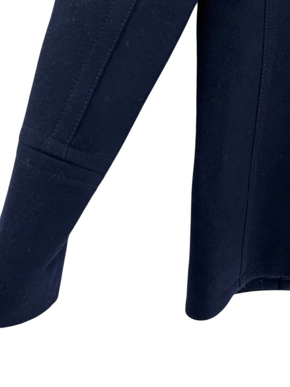 J.CREW x NELLO GORI Women's Navy Wool Cashmere Gold Button Pea Coat 2 - Picture 2 of 6